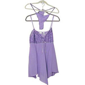 Enchanting Lace Nightdress Nightgown Lingerie Baby Doll Lace Lavender Purple XL